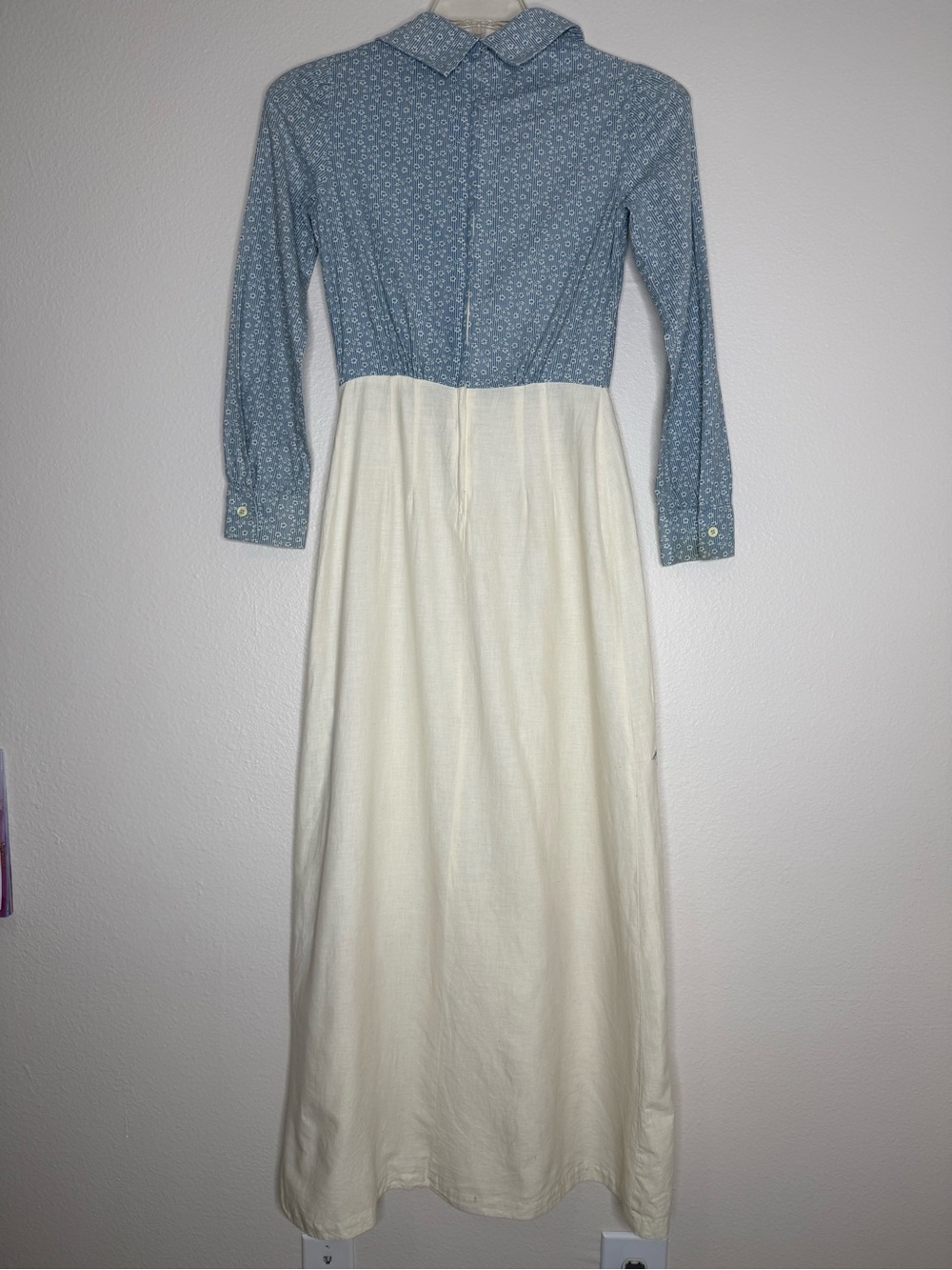 Vintage Star Patchwork Maxi Dress Boho Dagger Collar S - Picture 2 of 9